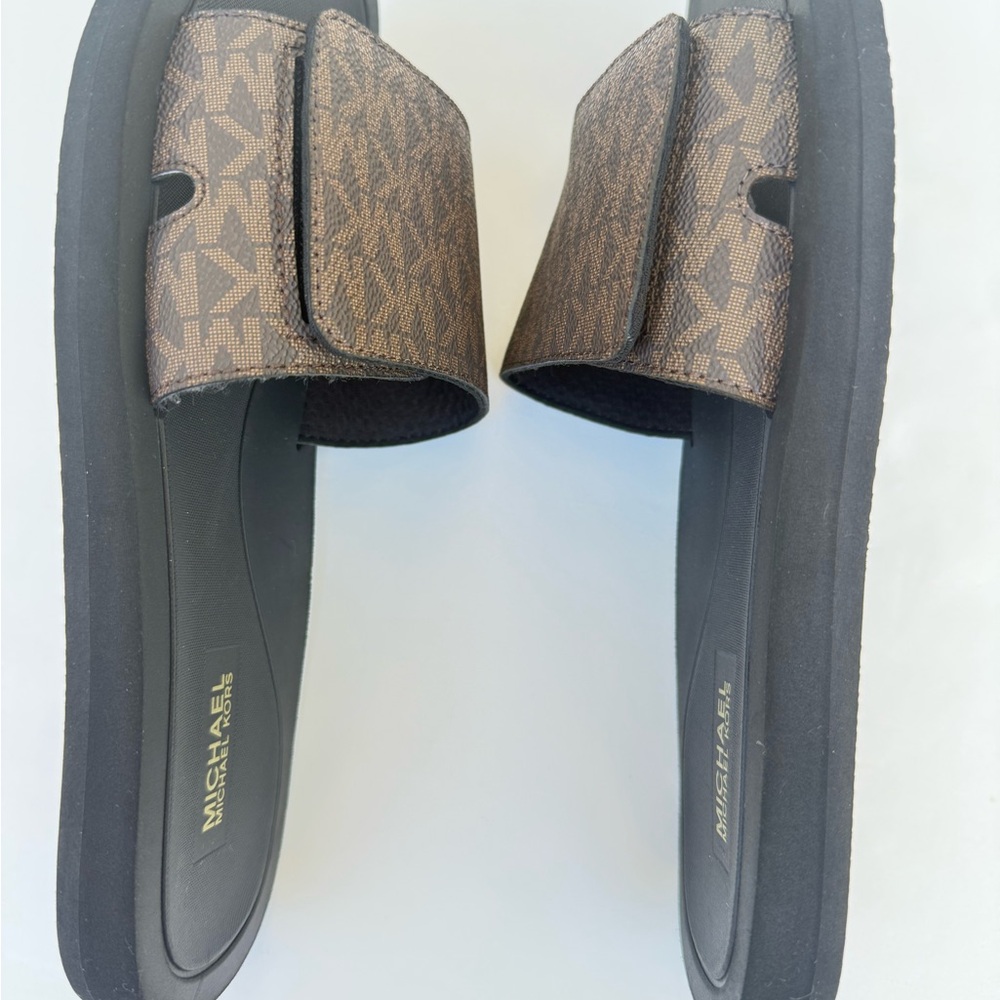 ✨👡 New Michael Kors  Slide Sandals – Brown Size 8 (No Box) 👡✨ - Picture 6 of 7